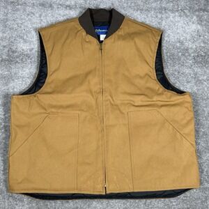 Aquarian's Vest Men's XL‎ Brown Duck Canvas Full Zip Workwear